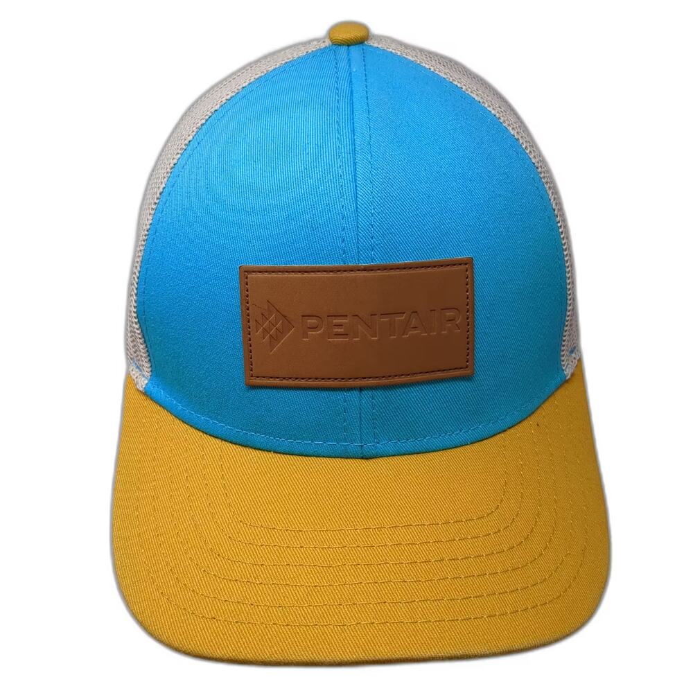 Pentair Blue Yellow Trucker Hat Mesh Back Snapback OS Adjustable Patch Logo Sun